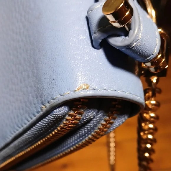 Tory Burch Blue Leather Landon Travel Wallet - Picture 13 of 13